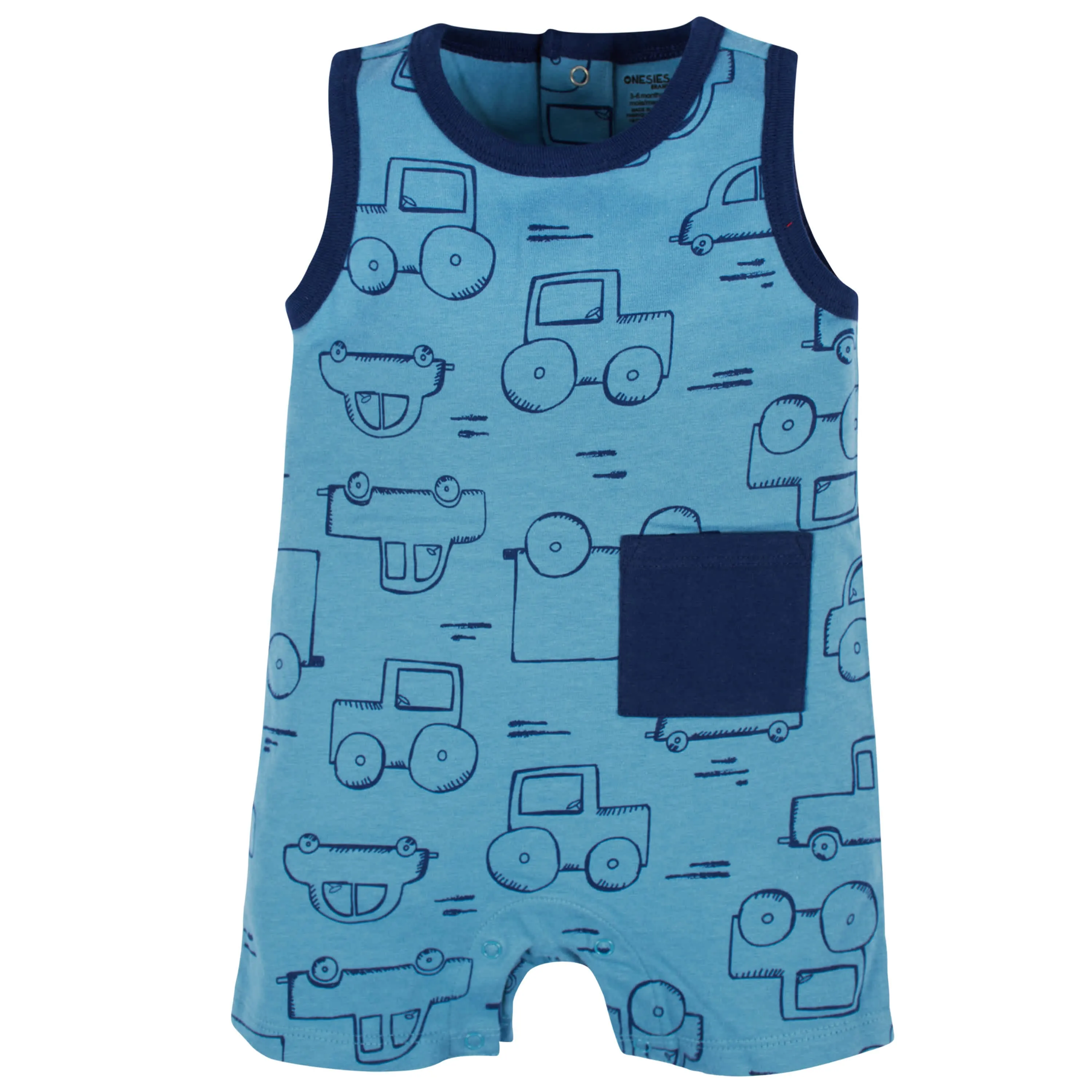 3-Pack Baby Boys Construction Zone Rompers