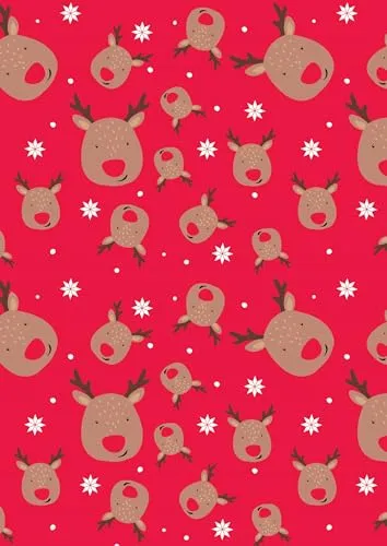 4 x 4M Cute Christmas Wrapping Paper Rolls Kids Xmas Wrap & 16 Matching Tags