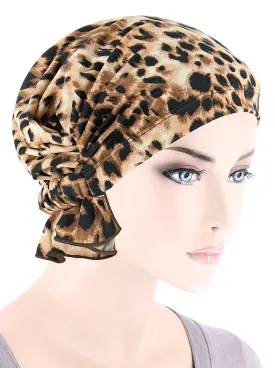 Abbey Cap Black Brown Leopard