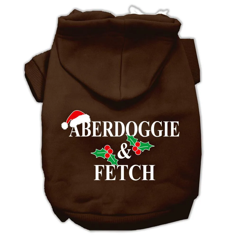 Aberdoggie Christmas Screen Print Pet Hoodies Brown Size L (14)