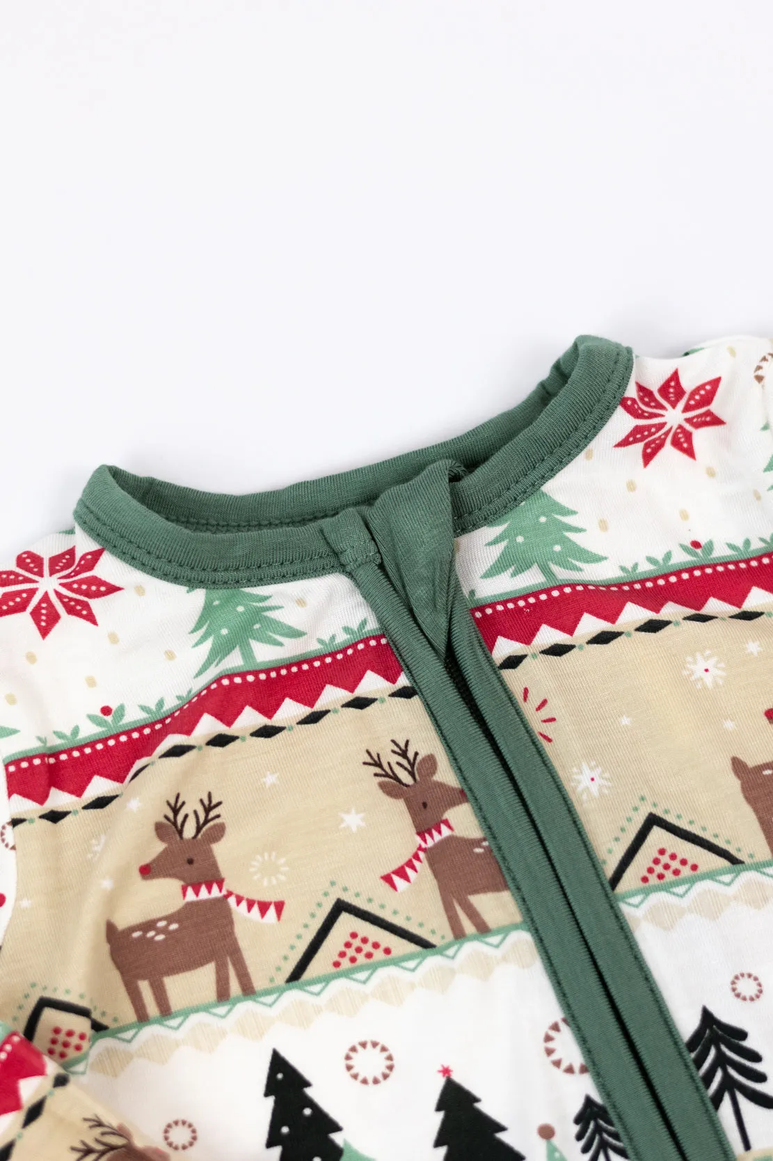 Angel Dear 2 Way Zipper Romper | Reindeer Fair Isle