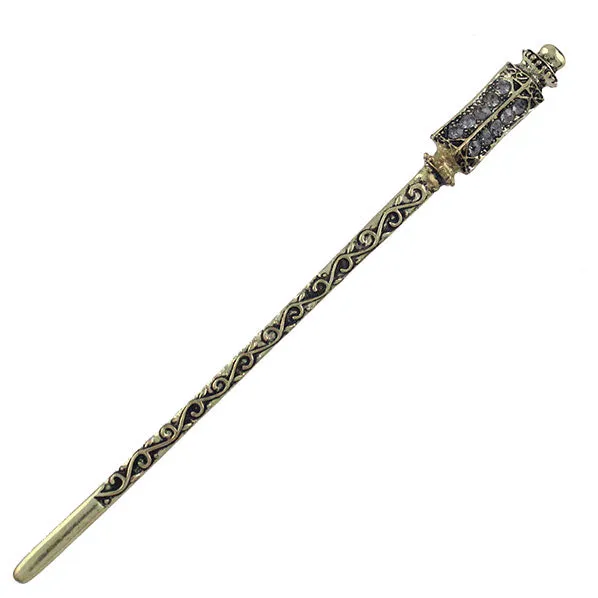 Antique Brass Finish Rhinestone Hair Stick