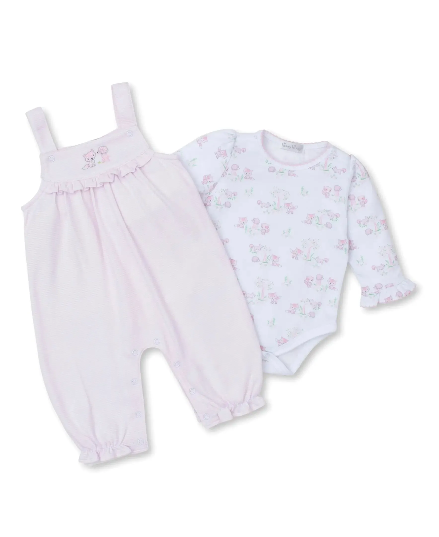 Baby Girls Dungaree Set - Forest Fun