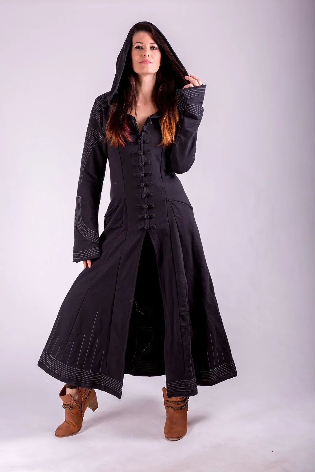 Bamboo Kaftan Coat - Starduster - Deco Black