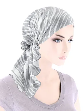 BELLA-843#The Bella Scarf Gray Watercolor Stripe