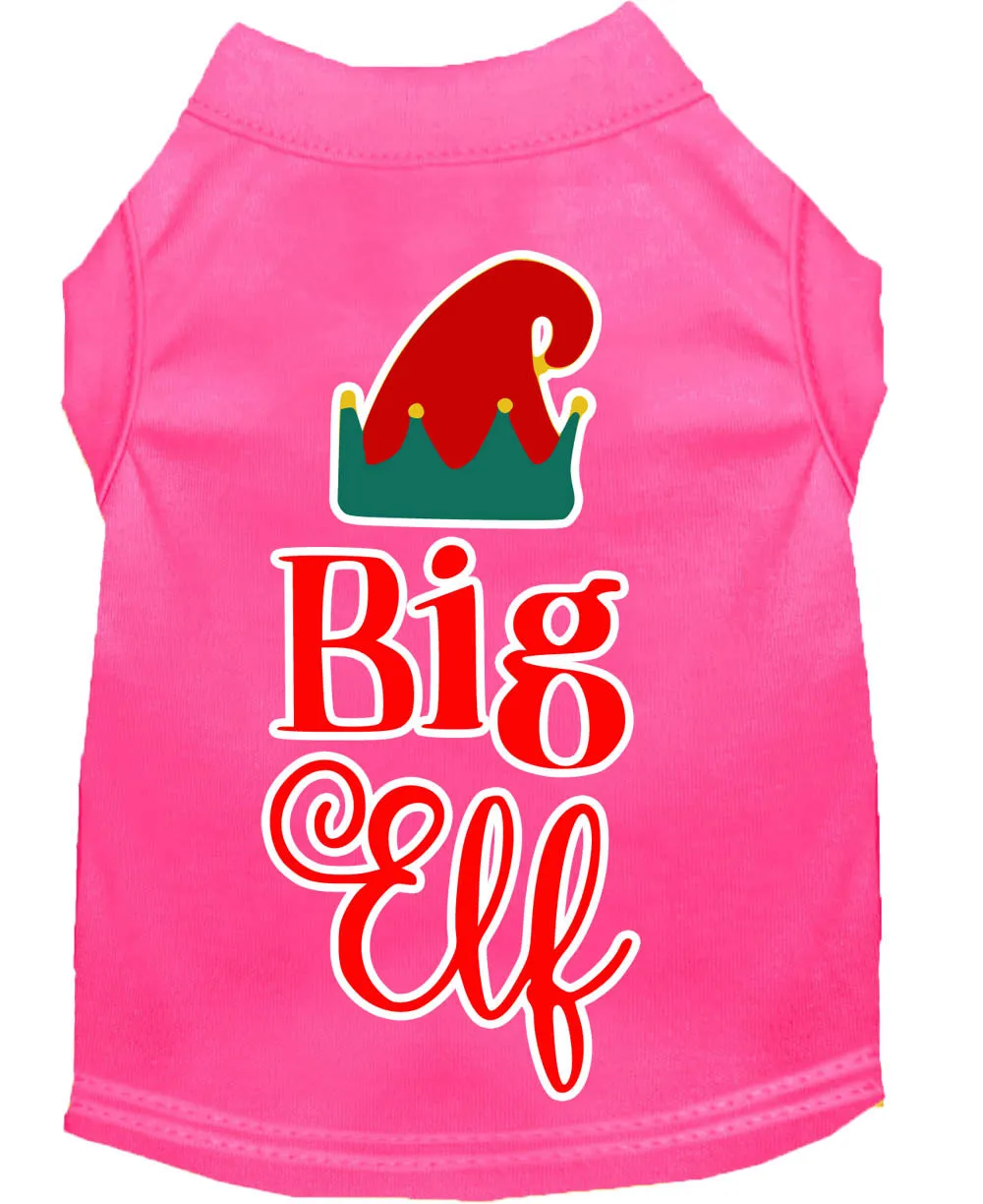 Big Elf Screen Print Dog Shirt Bright Pink Xxl