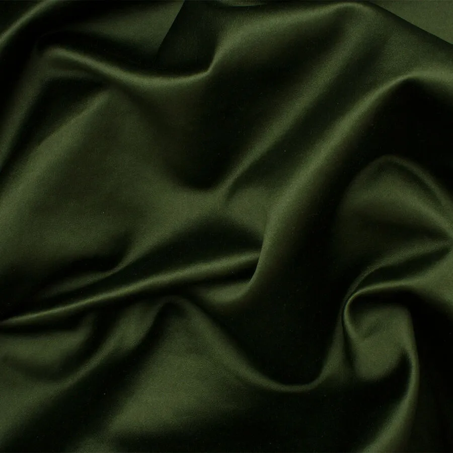 Bottle Green Cotton Backed Duchess Satin