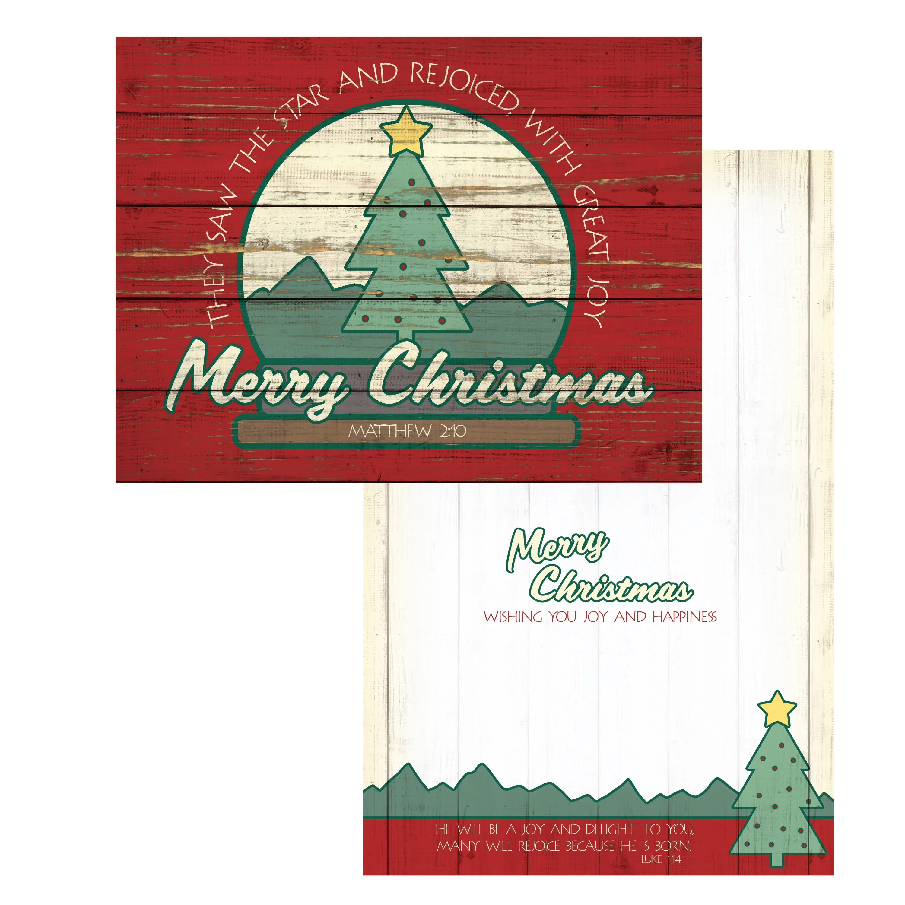 Boxed Christmas Cards: Vintage Wood Christmas Tree