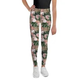 Brown Jungle Flora Youth Leggings