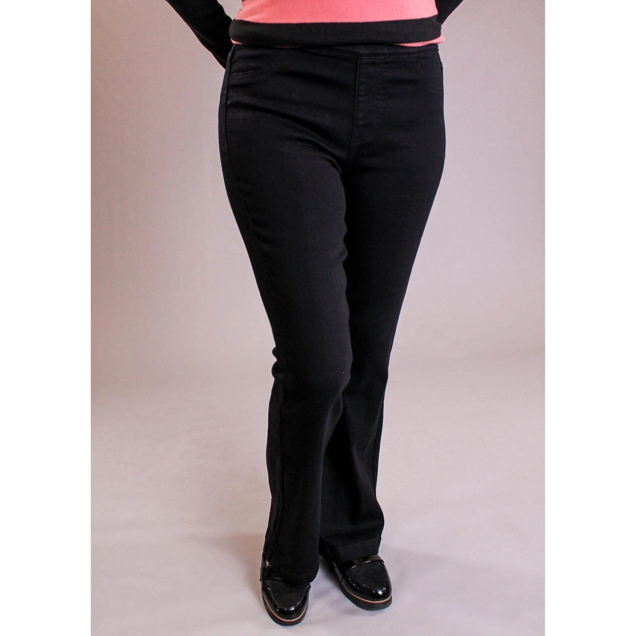 Cello Mid Rise Flare Jegging in Black