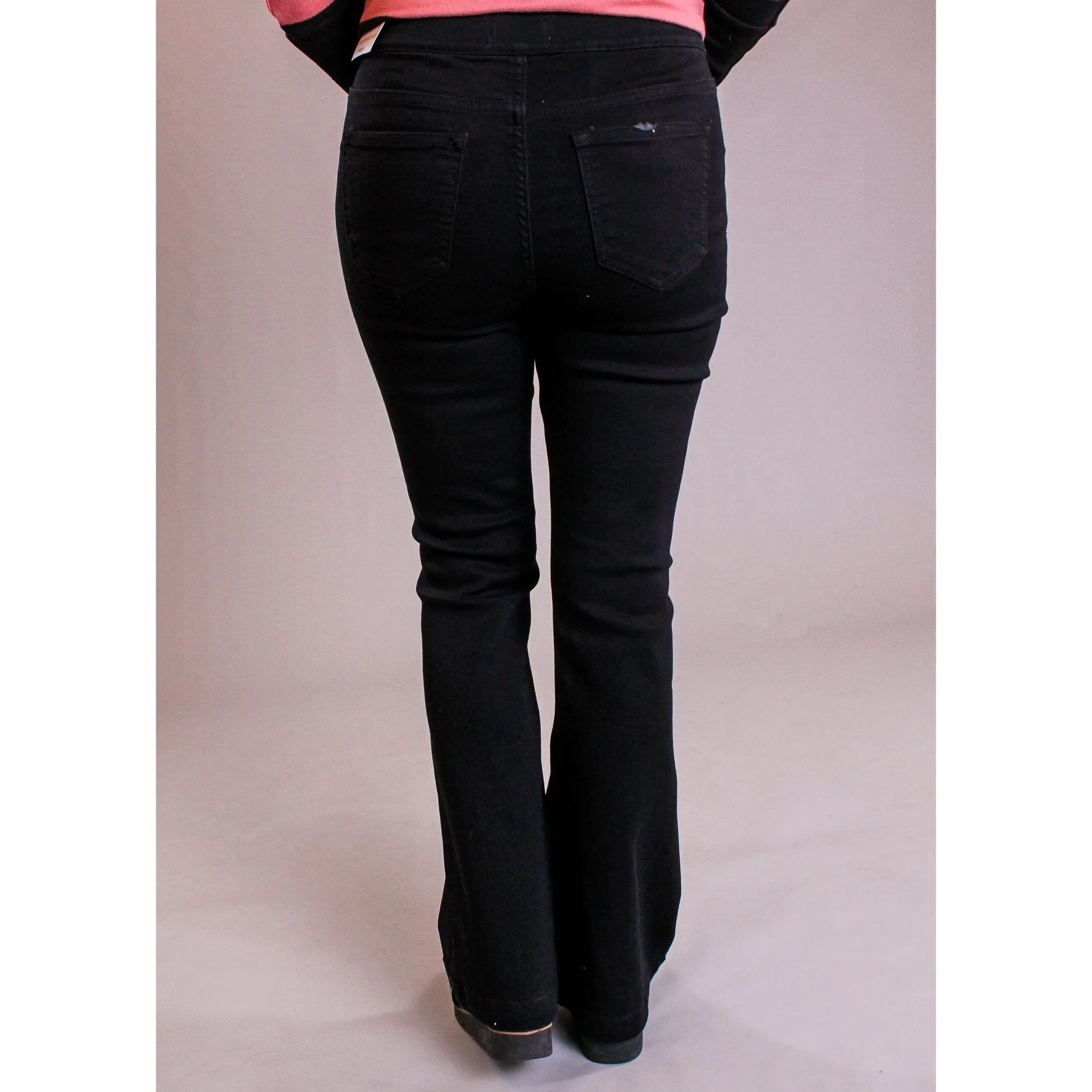 Cello Mid Rise Flare Jegging in Black