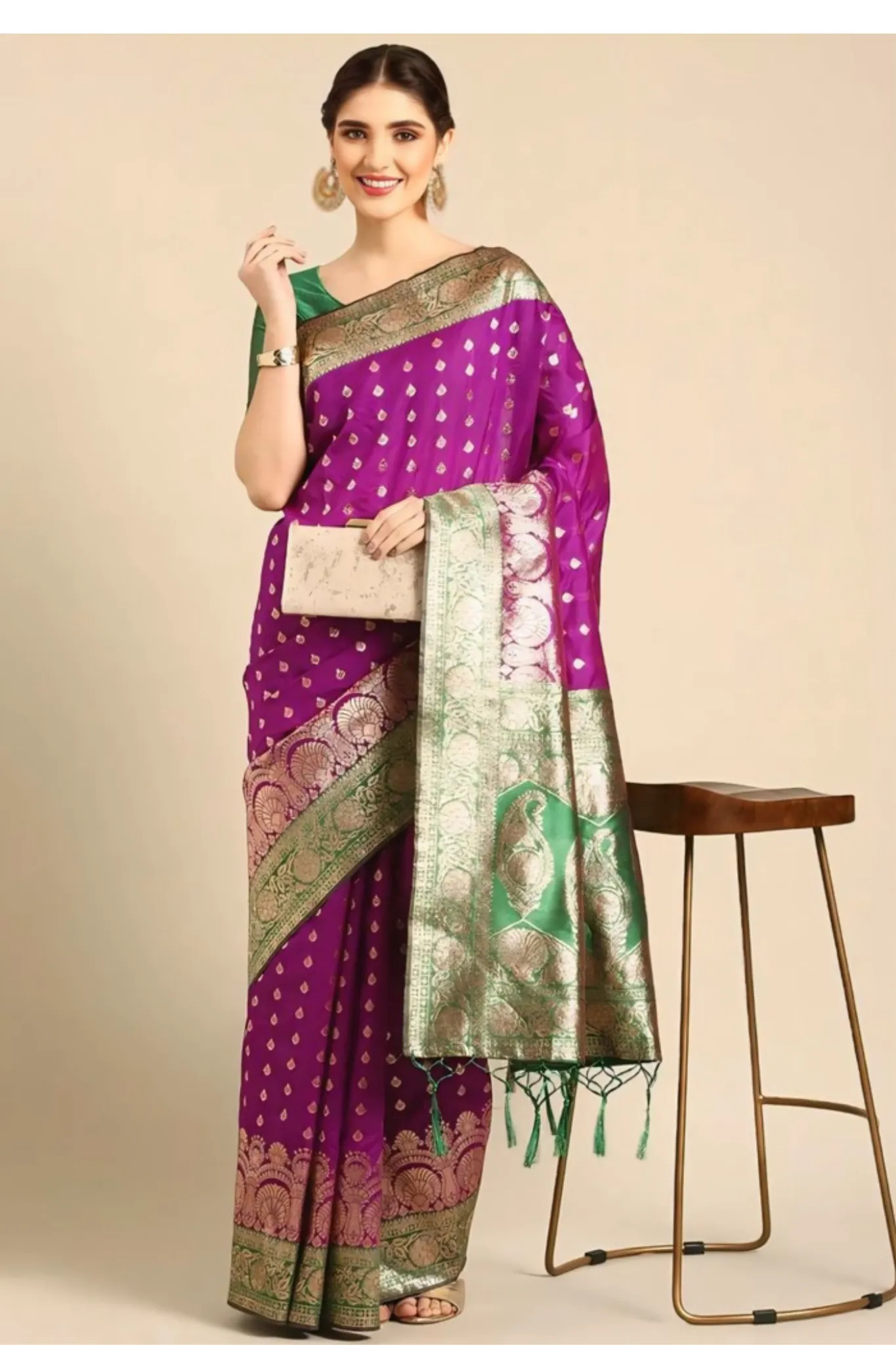 CLASSICAL LOOK SILK SAREE PICK FOR WEDDING & SOCIAL GATHERING