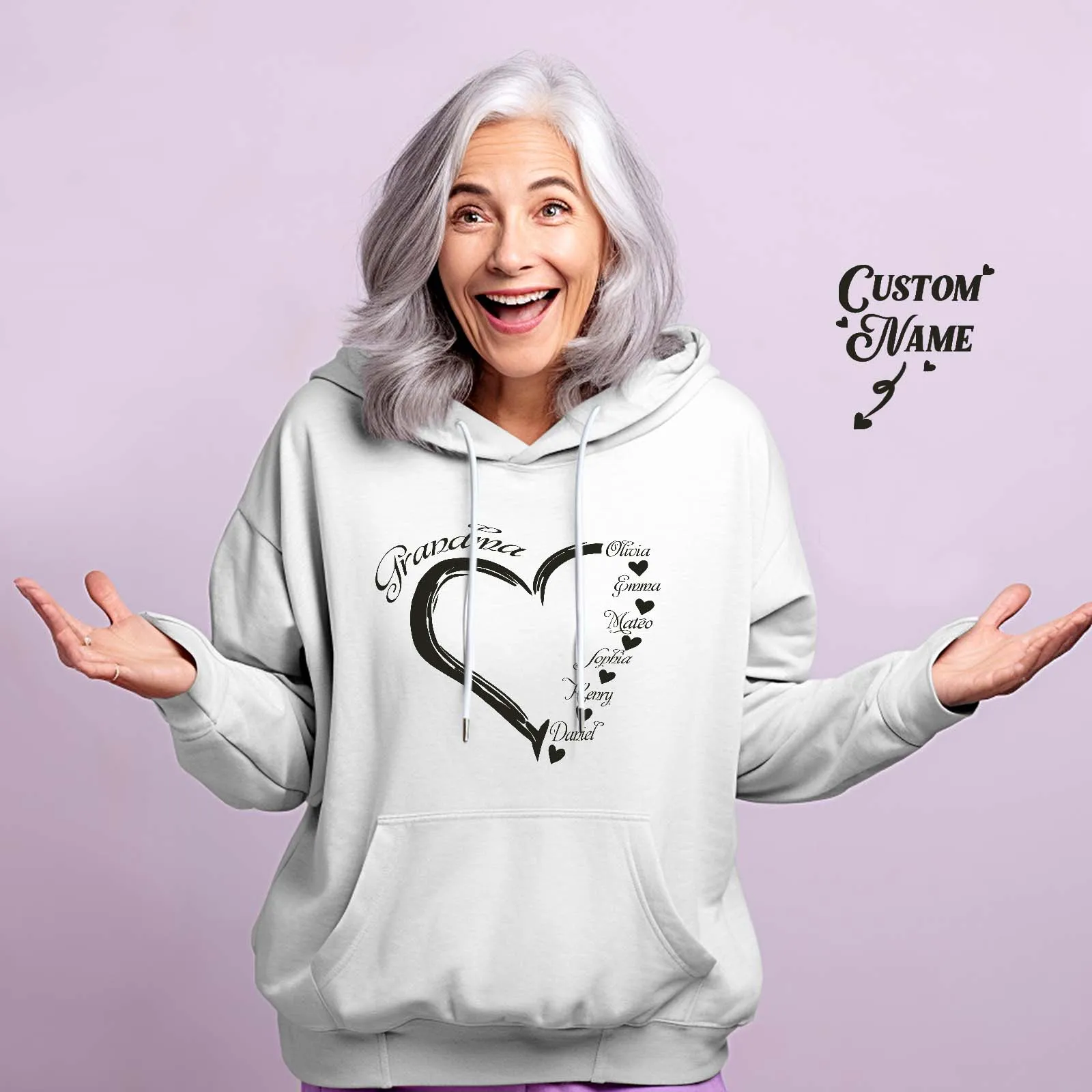 Custom Mama Grandma Hoodie Personalised Kids Name Hoodie Mother's Day Gifts