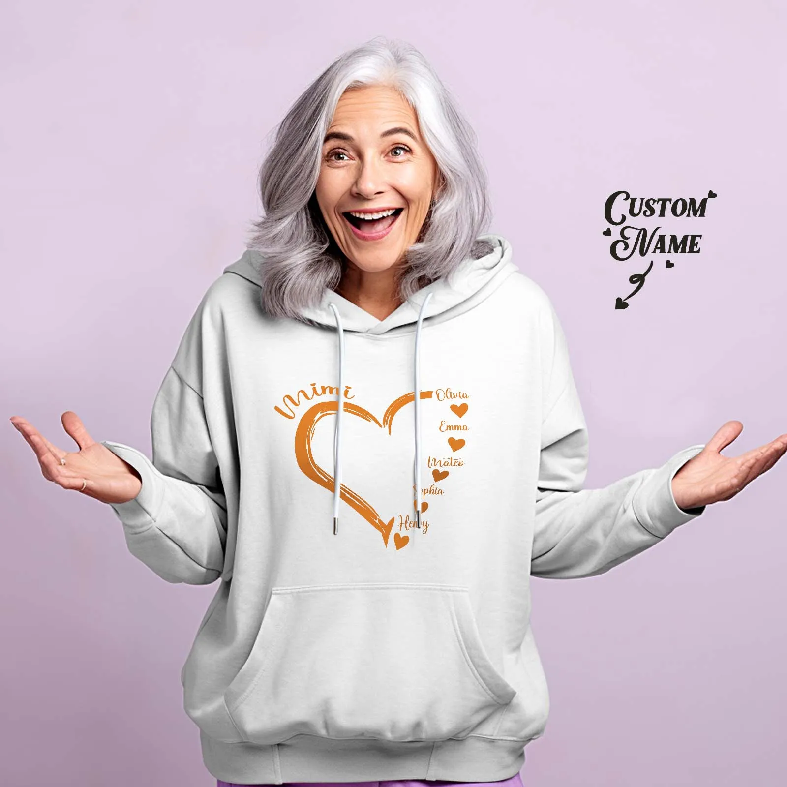 Custom Mama Grandma Hoodie Personalised Kids Name Hoodie Mother's Day Gifts