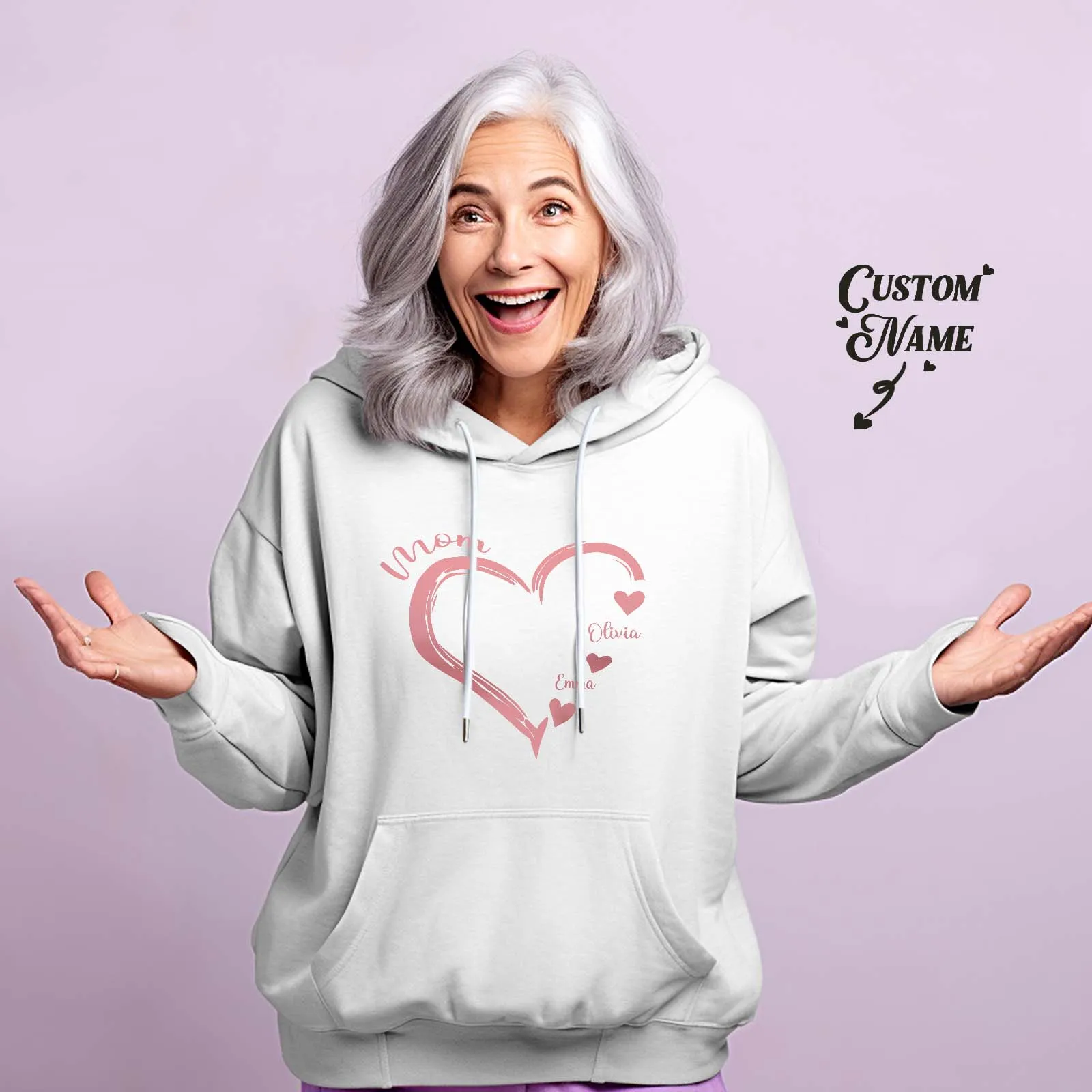 Custom Mama Grandma Hoodie Personalised Kids Name Hoodie Mother's Day Gifts