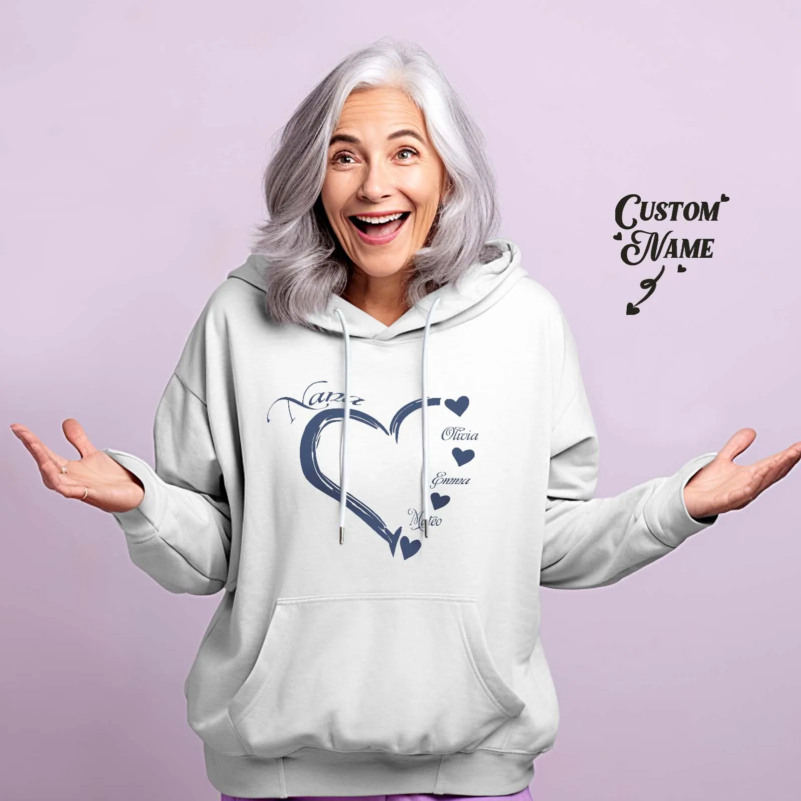 Custom Mama Grandma Hoodie Personalised Kids Name Hoodie Mother's Day Gifts