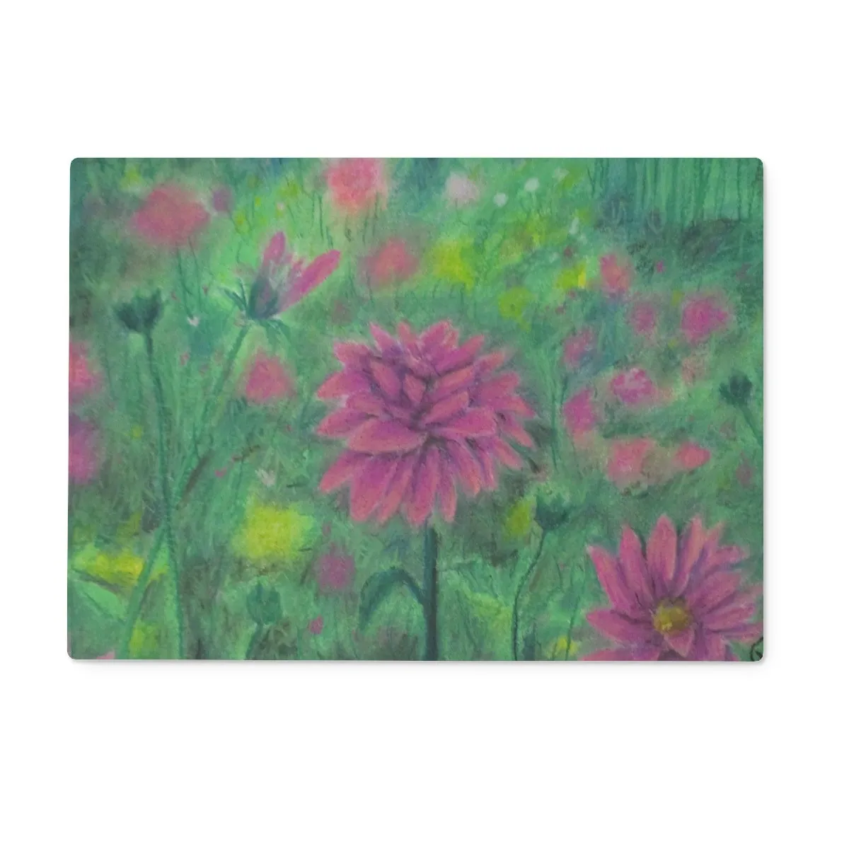 Dreaming of Dahlias ~ Glass Chopping Board