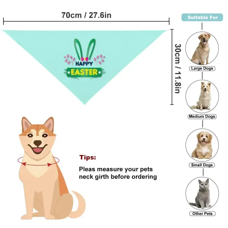 Easter Pet Scarves for Happy Pups in Mint Green and Light Blue