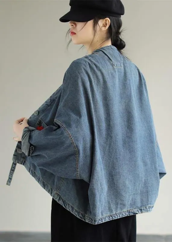 Elegant V Neck Button Down Spring Clothes Fashion Ideas Denim Blue Coats