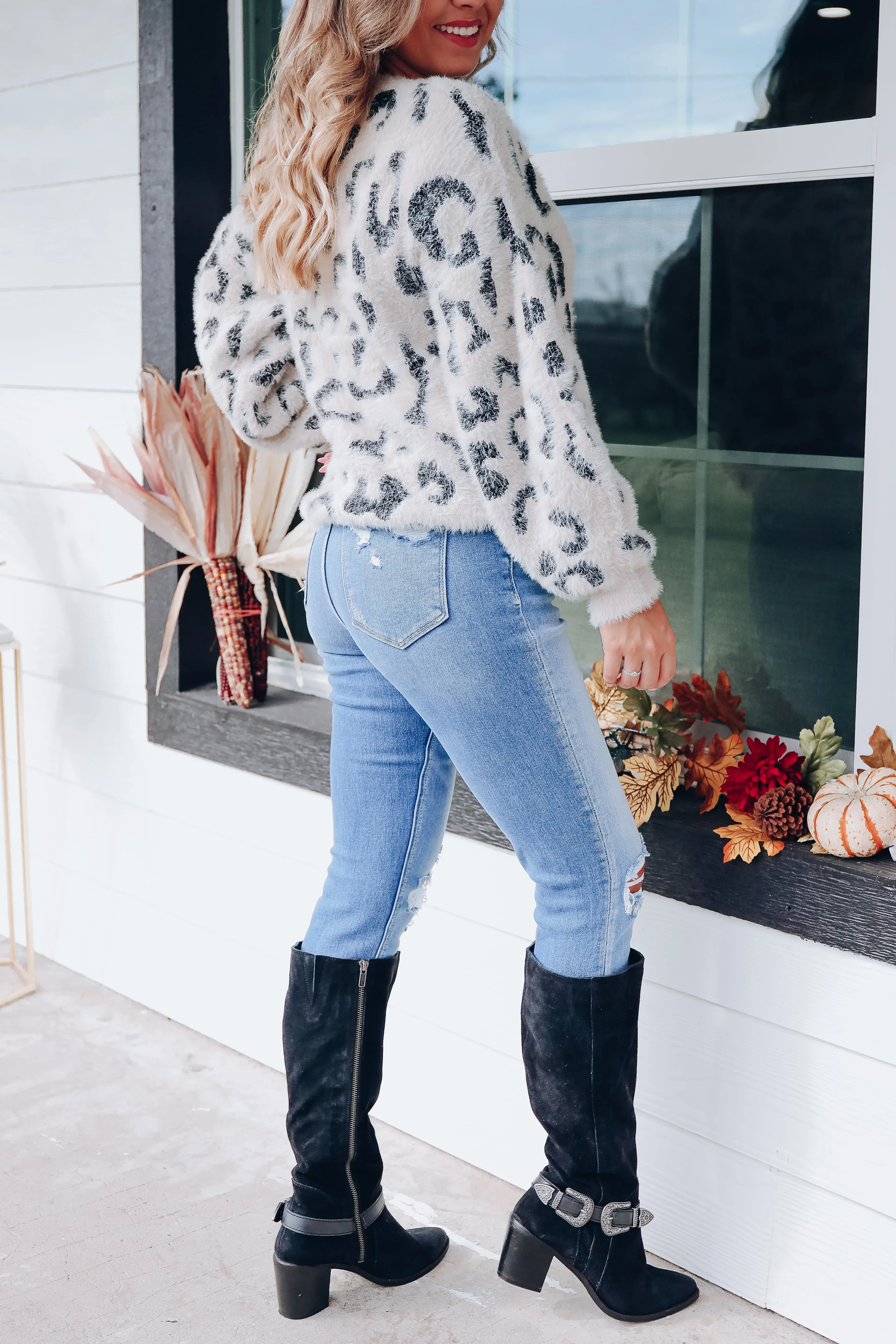 Fall Feelings Puff Sleeve Sweater - Oatmeal