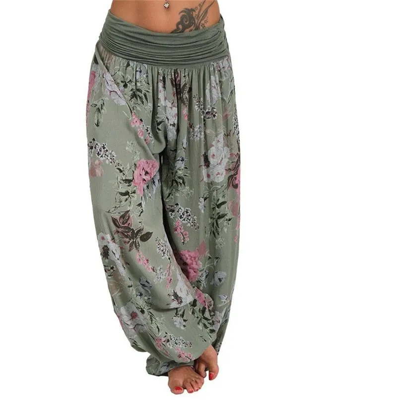 Floral Print Harem Pants