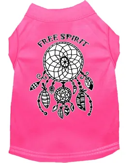 Free Spirit Screen Print Dog Shirt Bright Pink Xl (16)