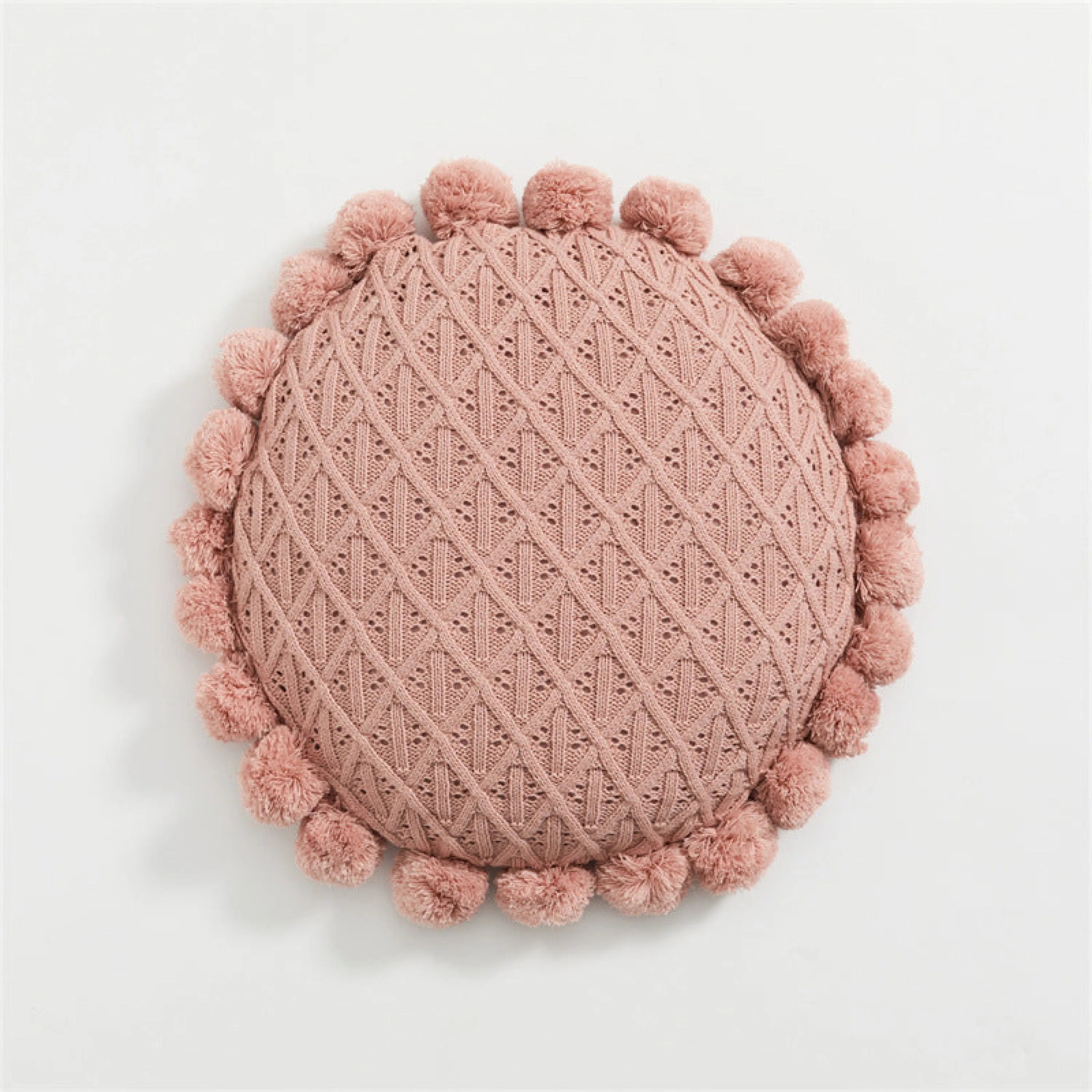 Fuzzy Ball Round Pillow (7 Colors)