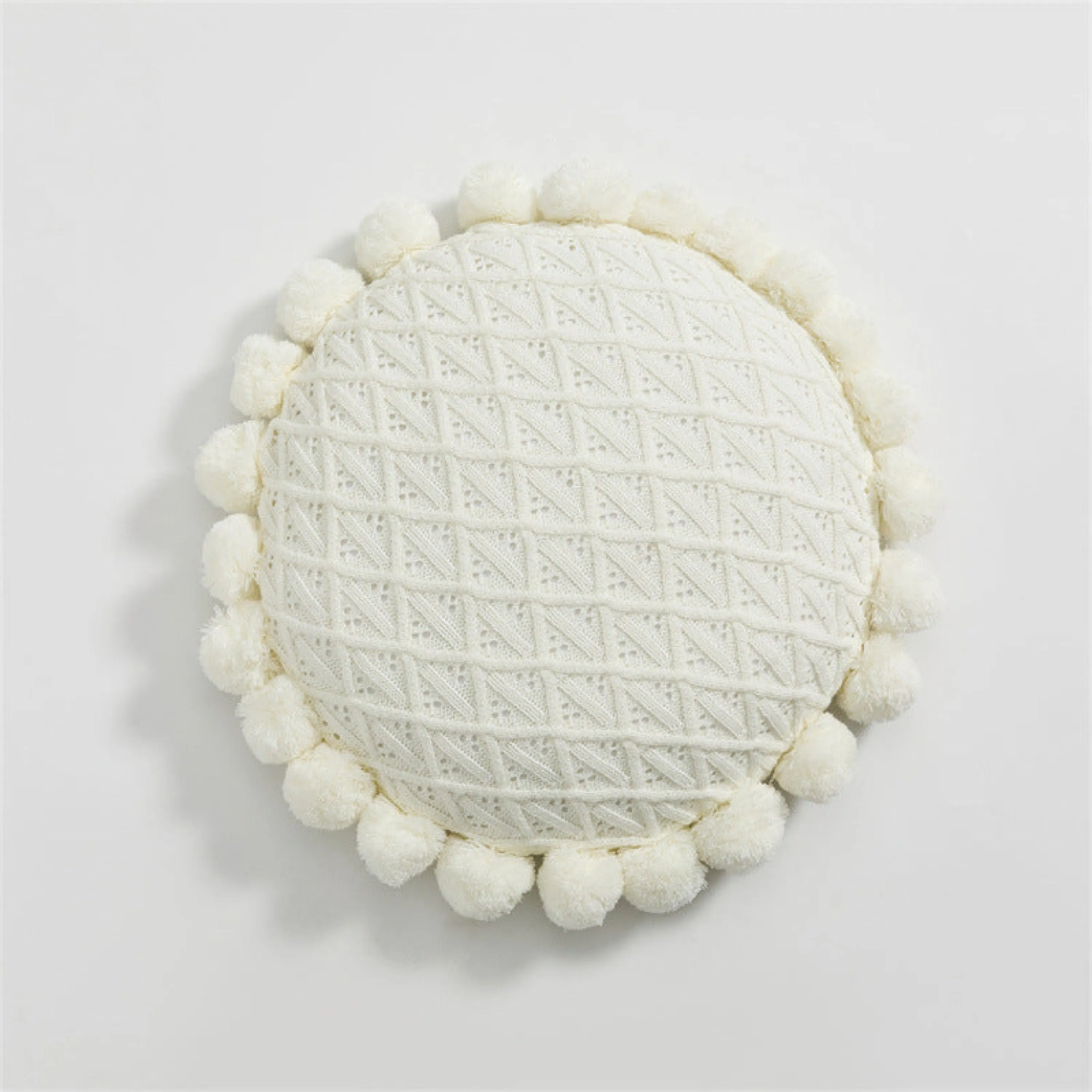 Fuzzy Ball Round Pillow (7 Colors)