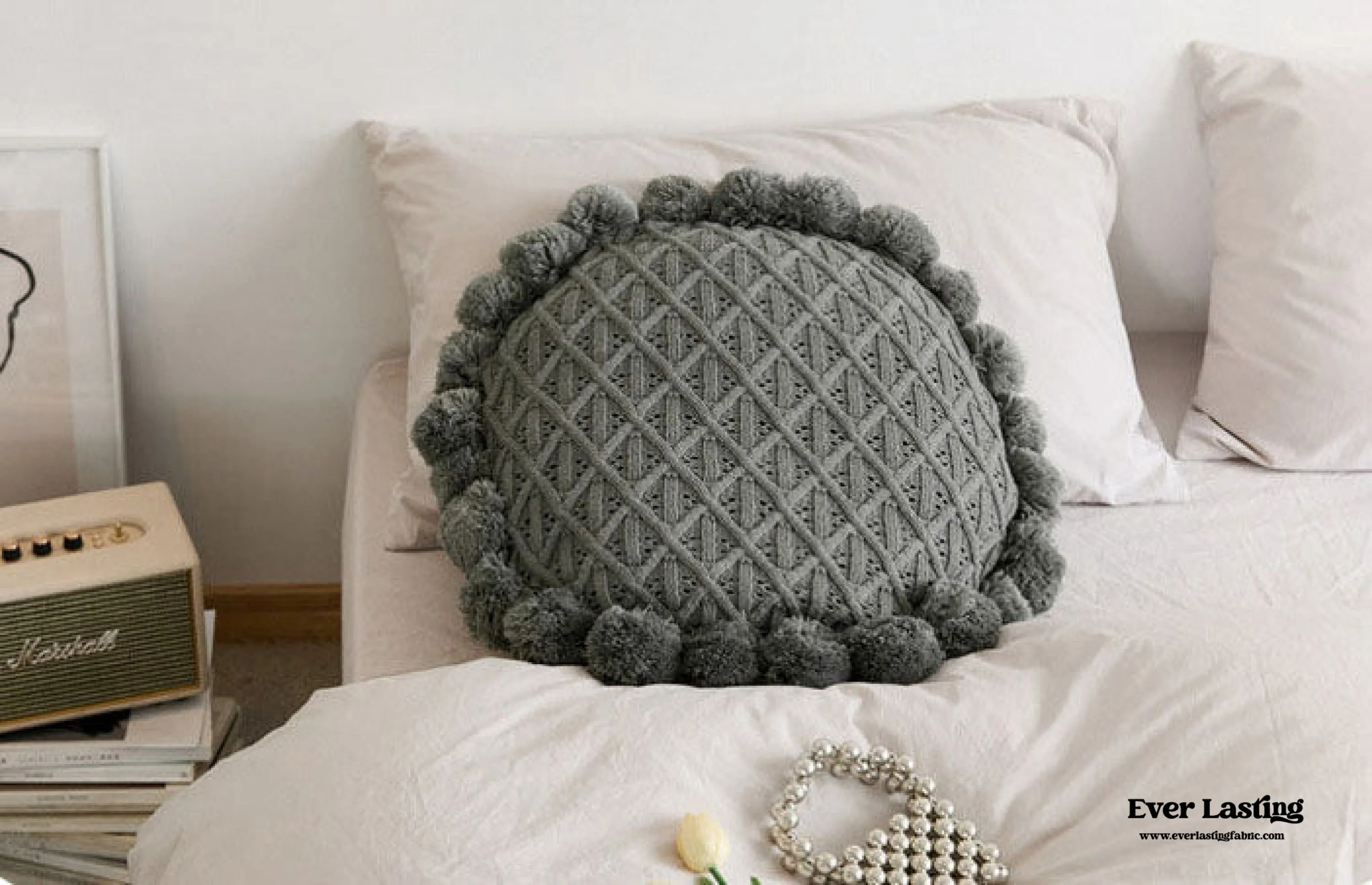 Fuzzy Ball Round Pillow (7 Colors)