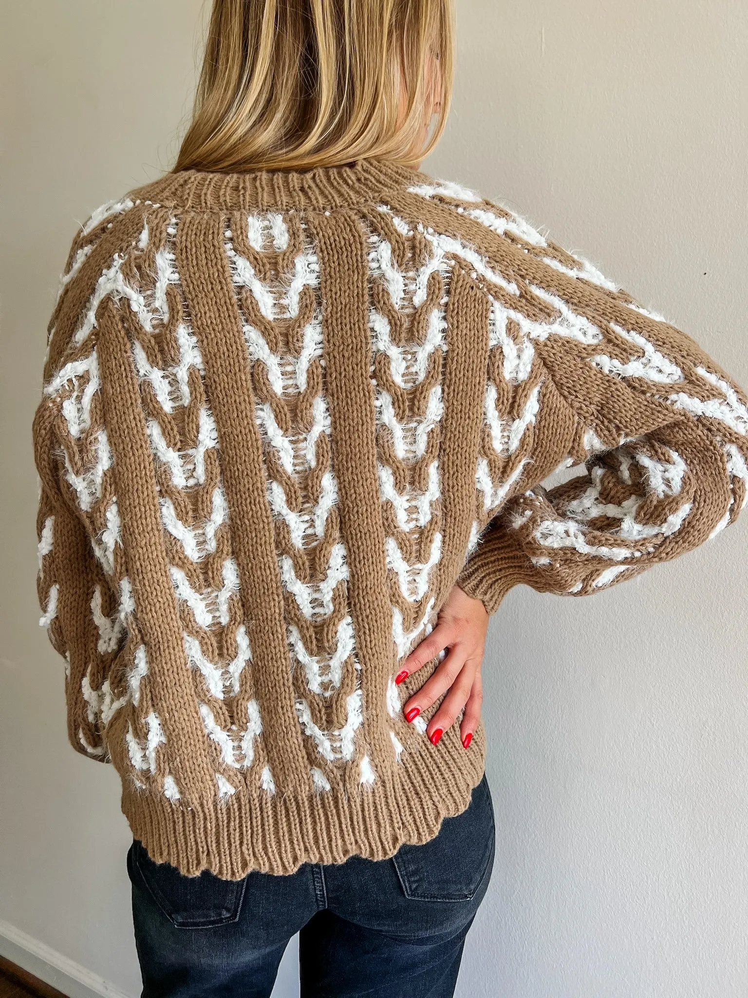 Gingerbread Fuzzy Cardigan