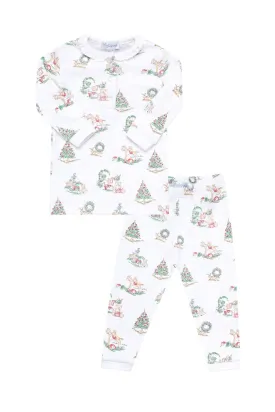 Girl Christmas Toile Pajamas