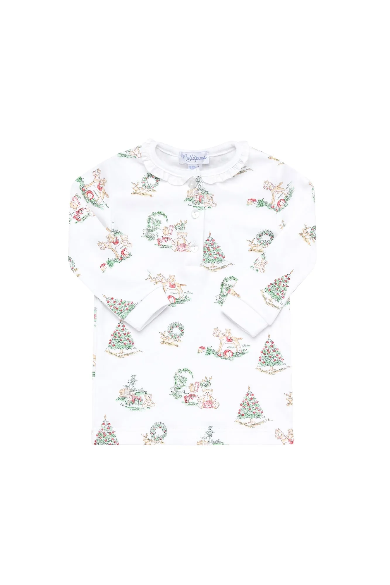 Girl Christmas Toile Pajamas