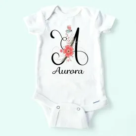 Girls personalized onesie | custom baby onesie|  girl floral name onesie | baby name onesie | girls personalized onesie | initials onesie