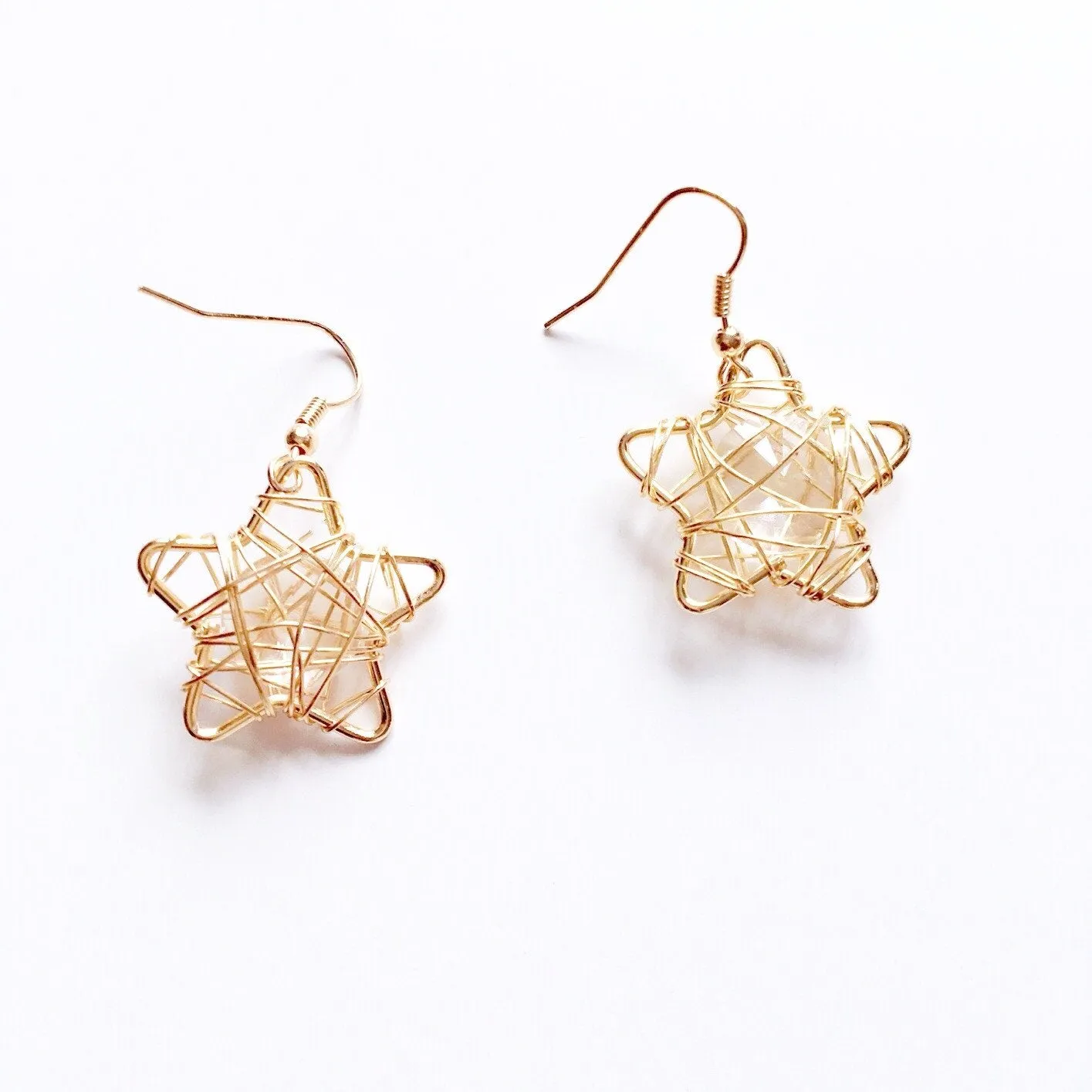 GOLD NESTED BEAD EARRINGS