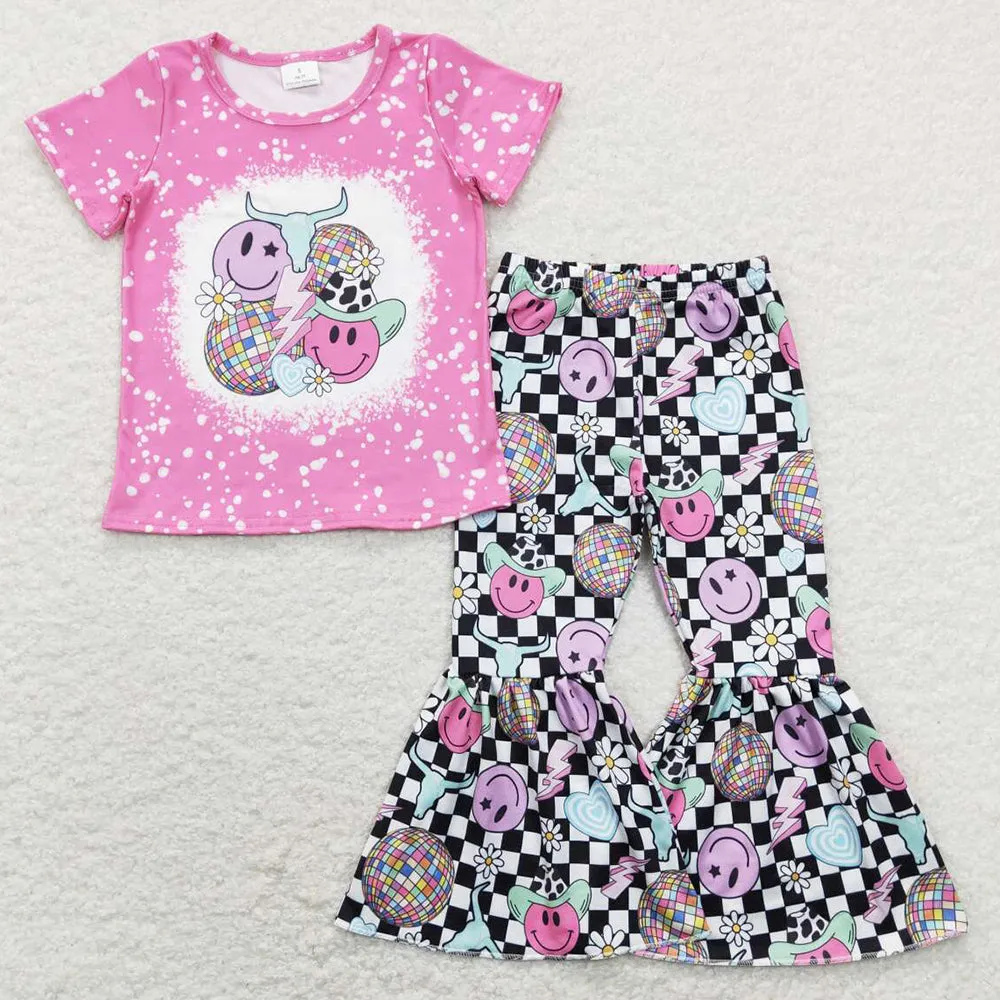 Hot Sale Baby Girls Clothes Bell Bottom Outfits GSPO1290