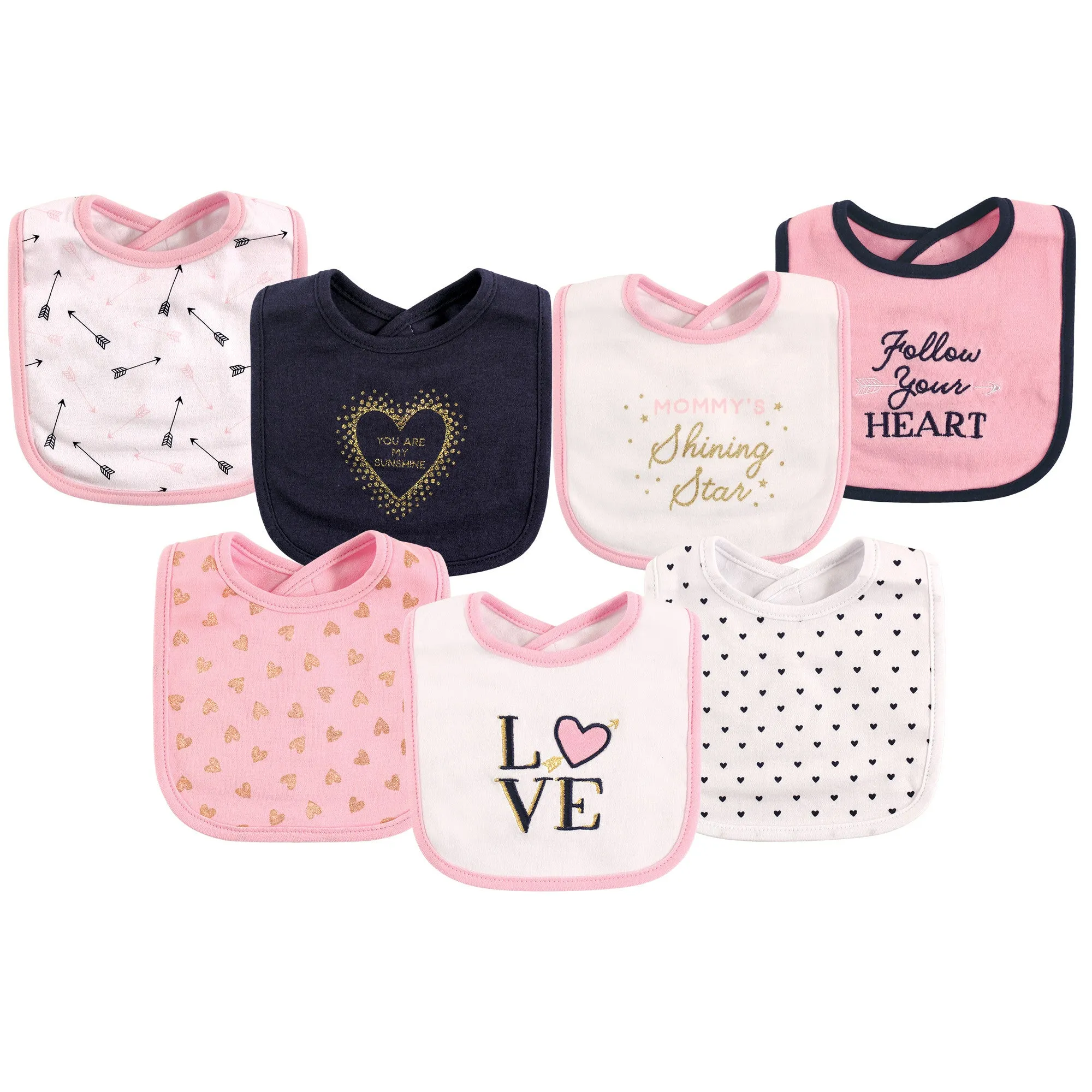 Hudson Baby Cotton Bibs, Love