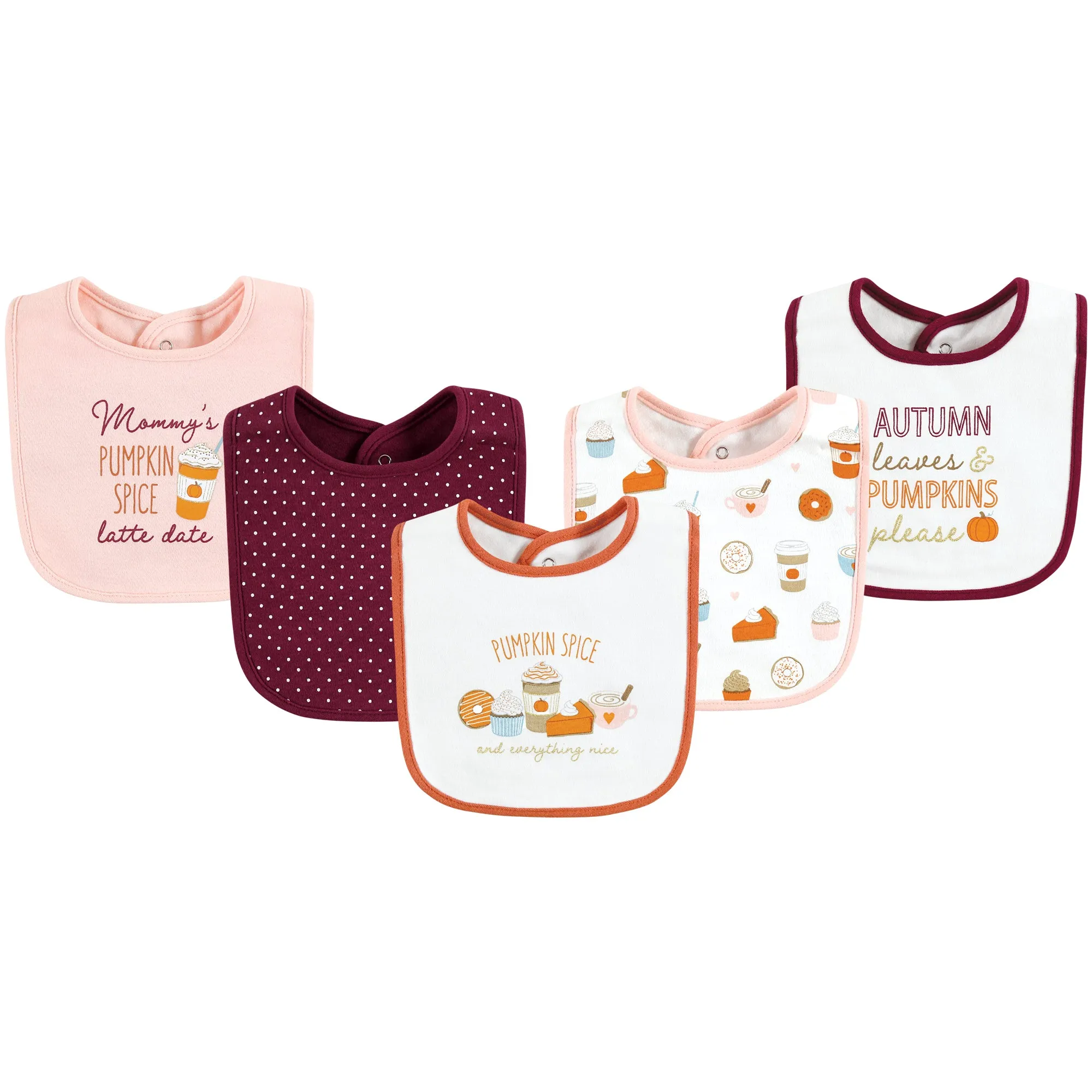 Hudson Baby Cotton Bibs, Pumpkin Spice Date