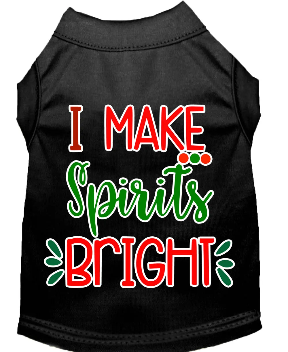 I Make Spirits Bright Screen Print Dog Shirt Black Xxxl