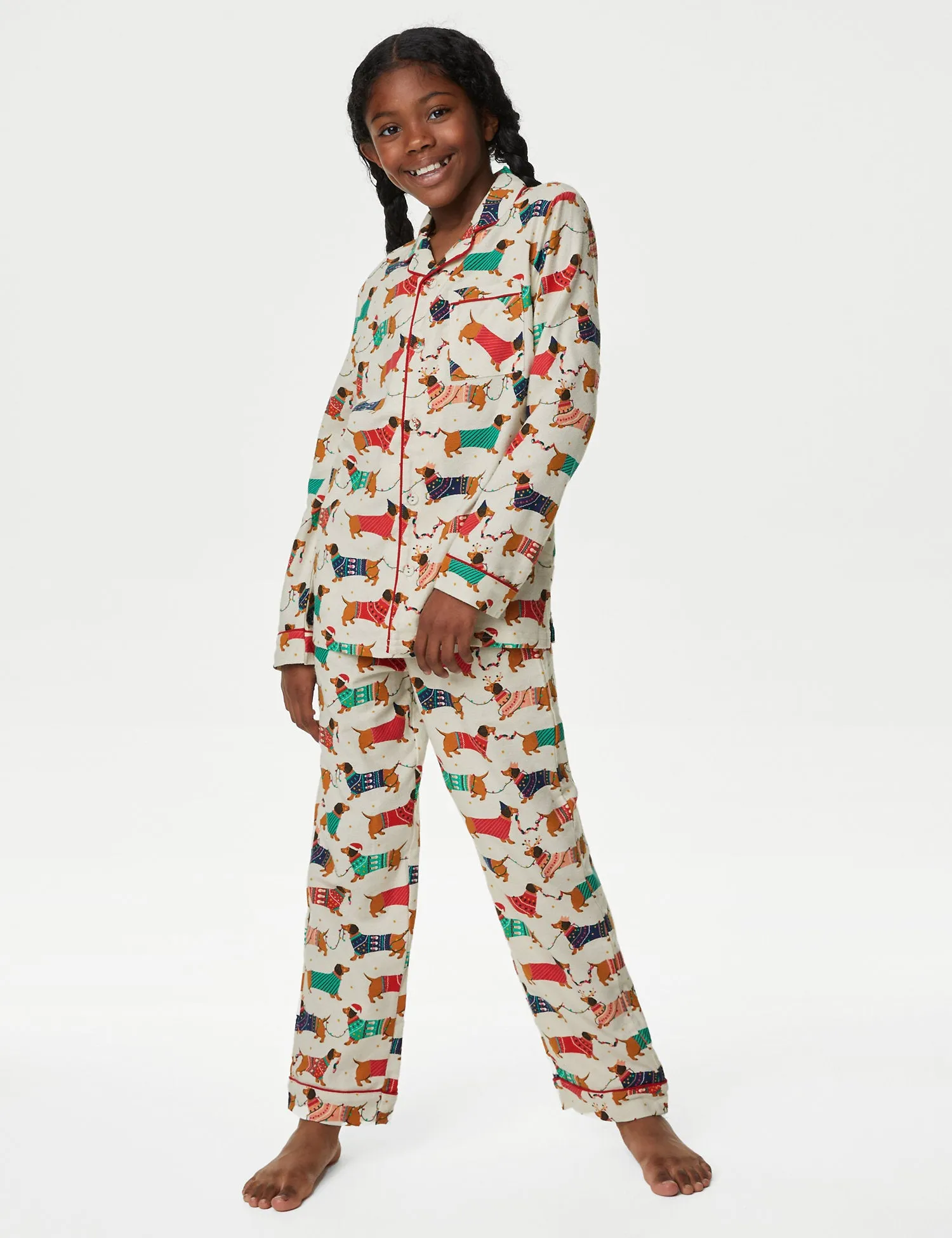 Kids' Sausage Dog Family Christmas Pyjama Set