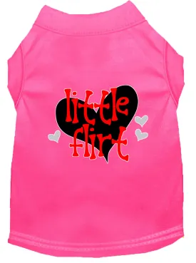 Little Flirt Screen Print Dog Shirt Bright Pink Xxxl