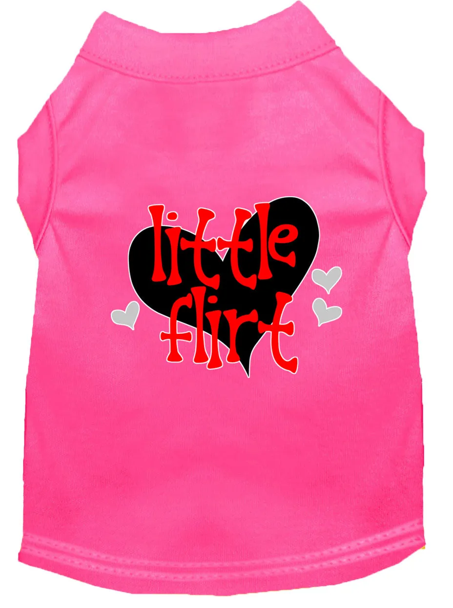 Little Flirt Screen Print Dog Shirt Bright Pink Xxxl