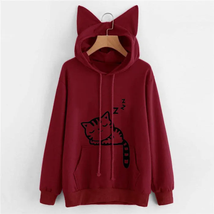 Long Sleeve Sweatshirt Hoodies Women Casual Crop Top