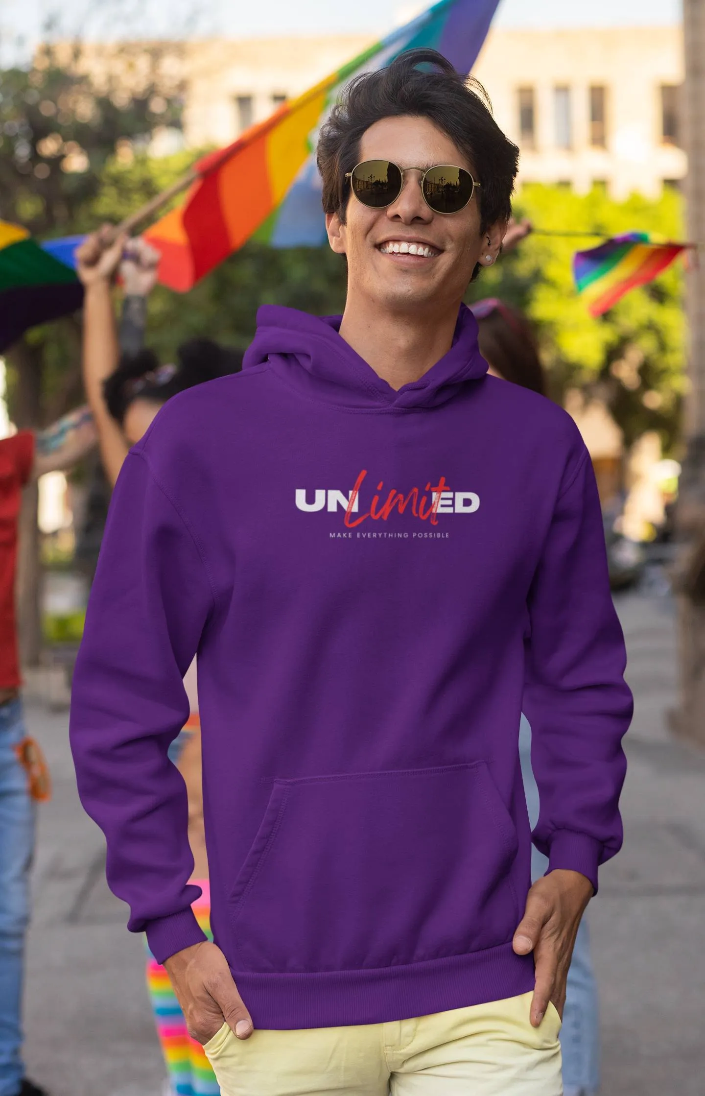 Mens Athleisure - Unlimited Design Positivity Hoodie