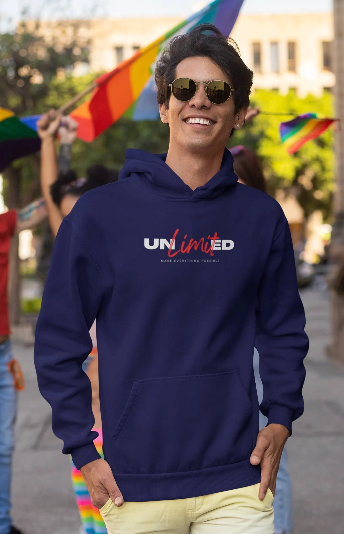 Mens Athleisure - Unlimited Design Positivity Hoodie