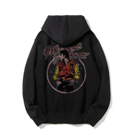 Mens  Vintage Jackson Circle Darkness Style Print Graphic Pullover With Kangaroo Pocket Hoodies