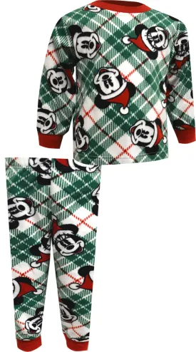 Mickey Mouse and Minnie Christmas Plaid Fleece Toddler Pajama