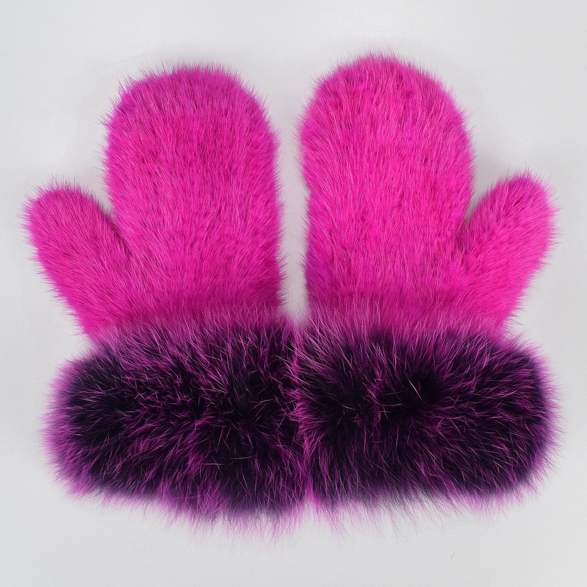 Mink braided gloves lanyard hanging neck mittens elastic female gloves cute fox fur mink fur gloves