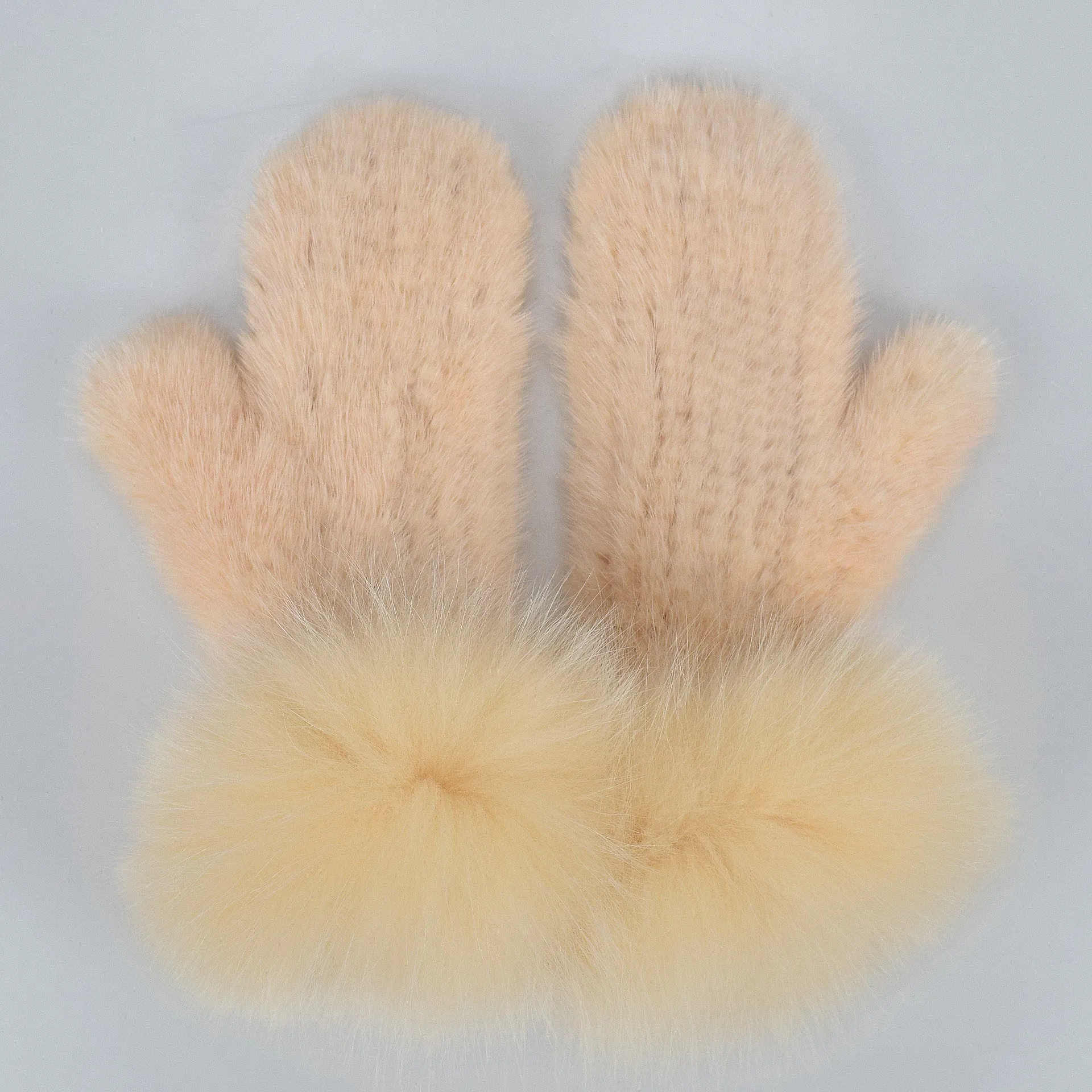 Mink braided gloves lanyard hanging neck mittens elastic female gloves cute fox fur mink fur gloves