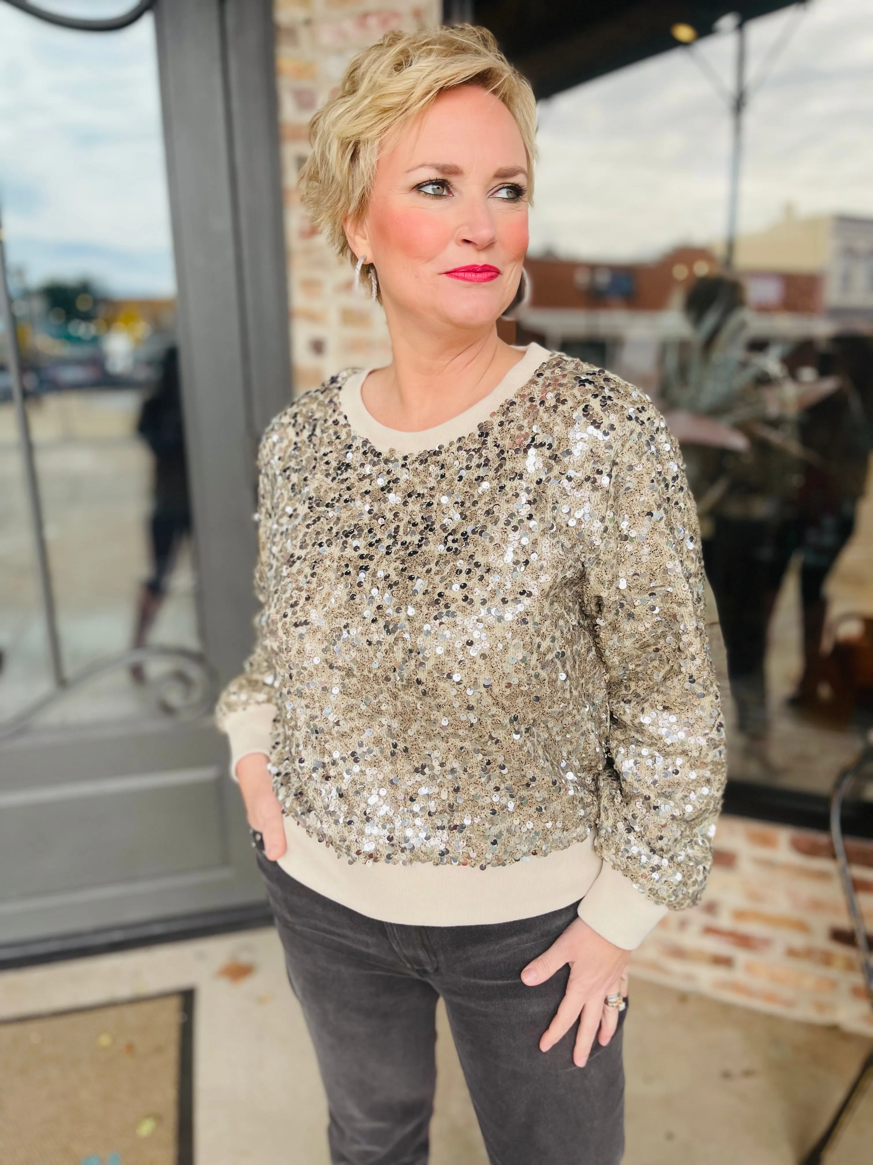 Paillette Sequin Sweatshirt