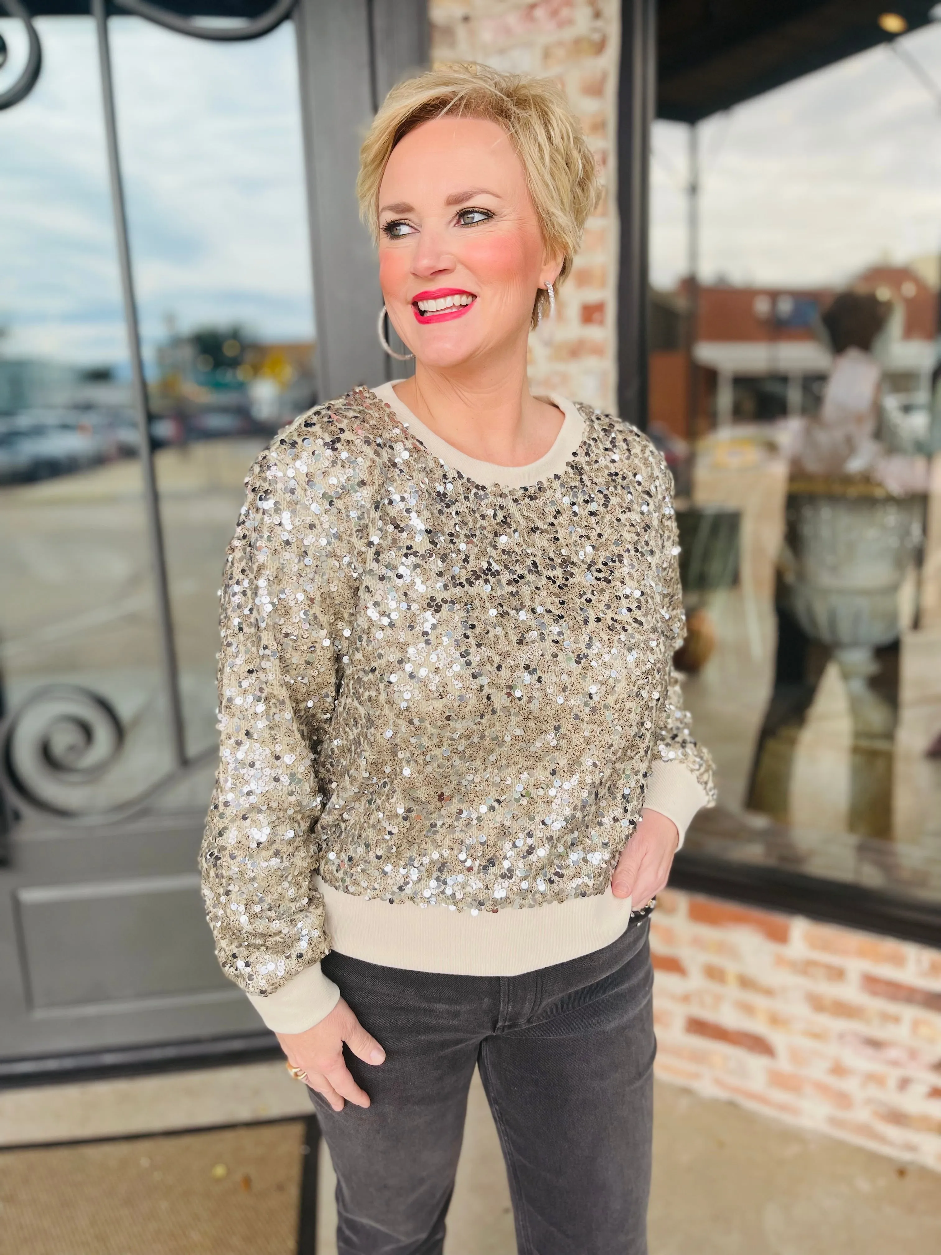 Paillette Sequin Sweatshirt